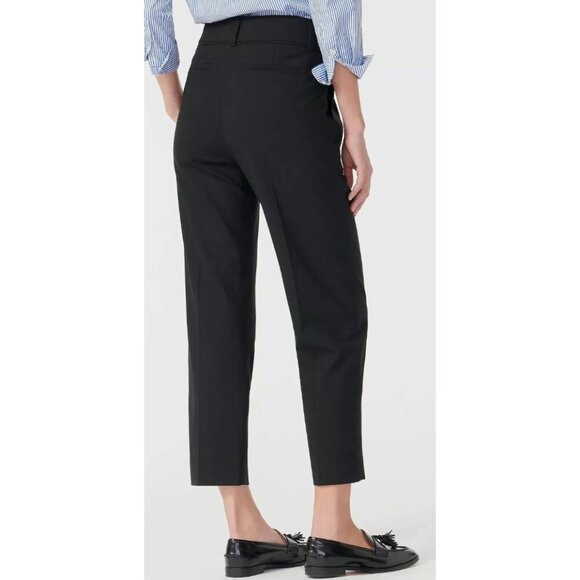 NWT J. Crew Crochet-Trimmed Pleated Black Trouser Pants-sz 14 - Picture 2 of 11